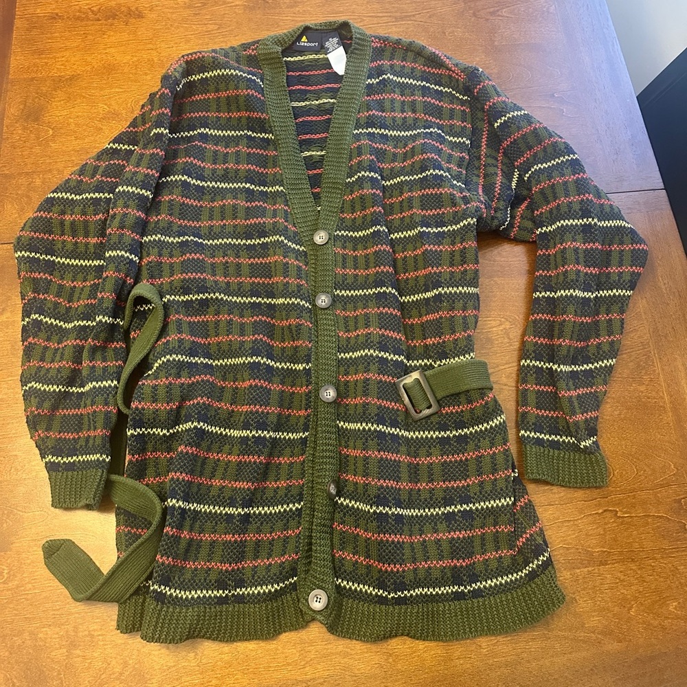 Cozy Striped Cardigan Sweater Vintage Lizsport Cardigan Sweater
